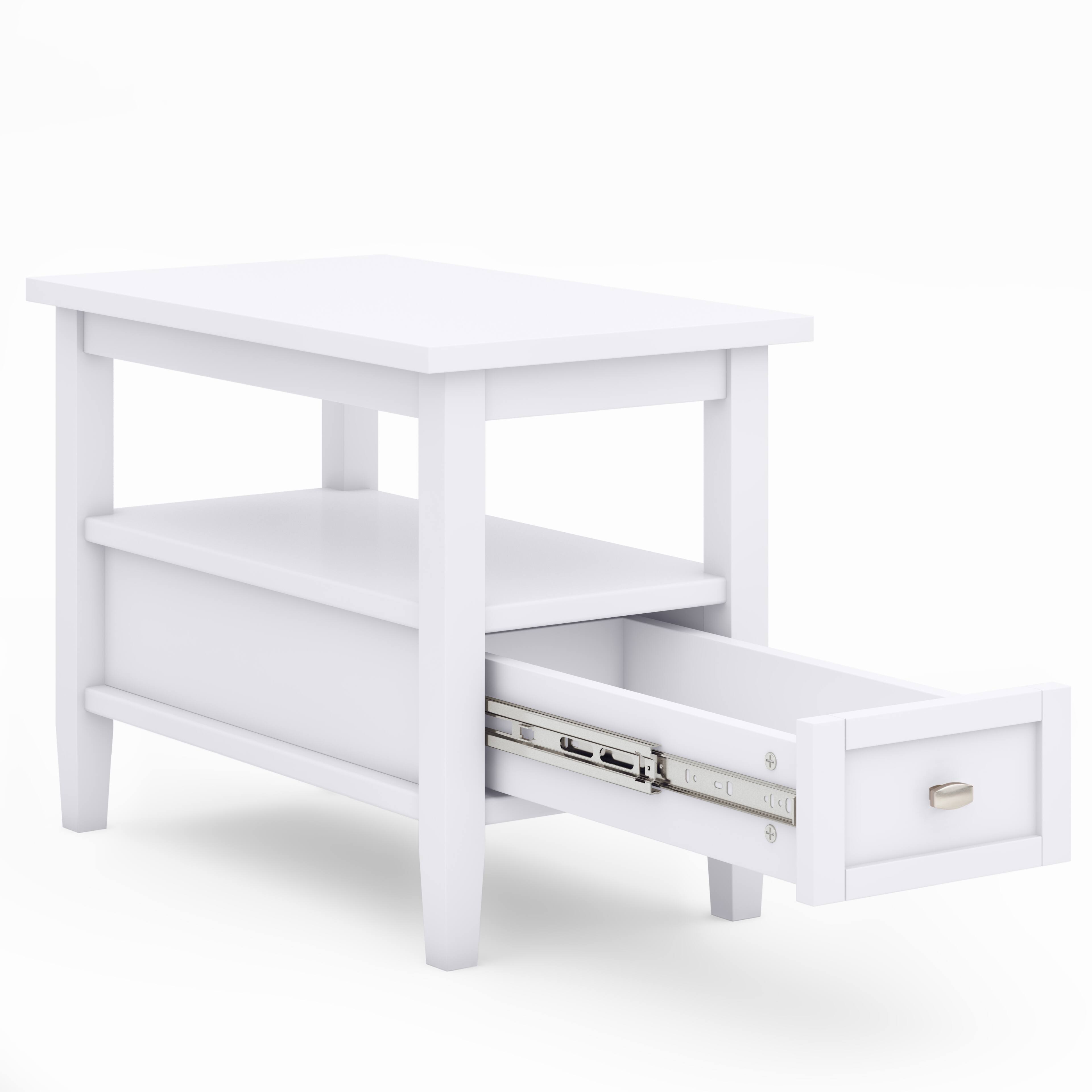 Alt View 3. Simpli Home - Warm Shaker 48 inch Coffee Table with 14 inch End Tables (Set of 3) - White.