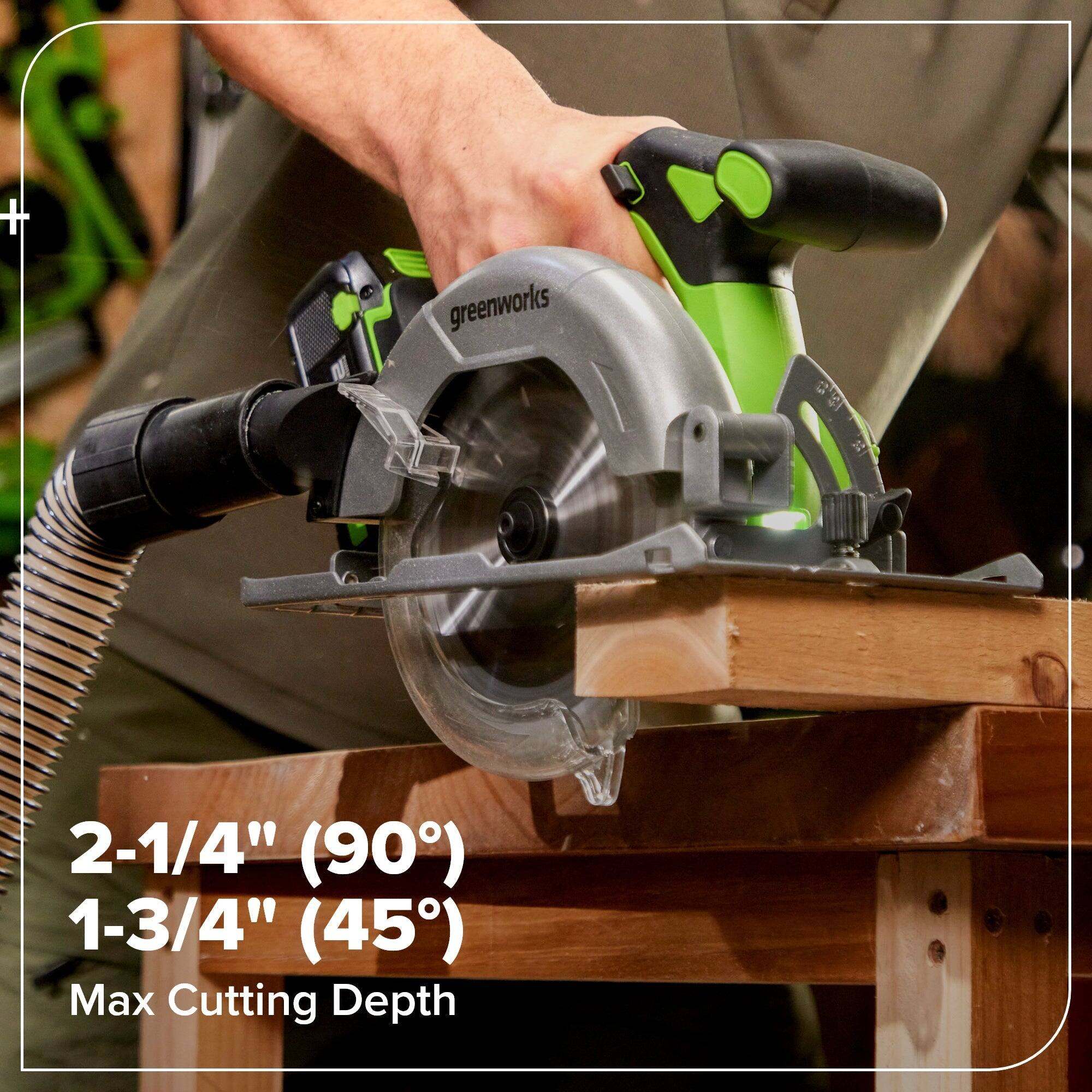2-1/4" (90°)  
1-3/4" (45°)  
Max Cutting Depth