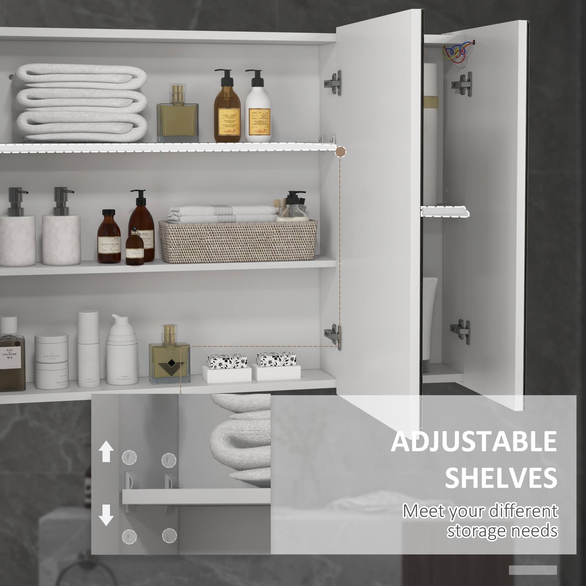 ADJUSTABLE SHELVES
Meet your different storage needs