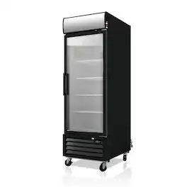 WHALL - 19.3 Cu.Ft Commercial Glass Door Freezer, Upright Merchandiser, Auto Defrost, LED Light, ETL Certified - Black