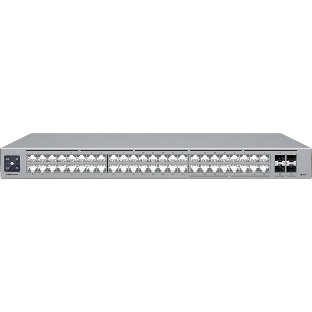 Alt View 1. Ubiquiti - Pro Max 48-Port 2.5G/1G Managed Network Switch USW-Pro-Max-48 - Gray.