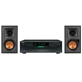 Onkyo - DX-C390-B 6-Disc CD Carousel Changer with Klipsch R-51PM Powered Bluetooth Speaker - Black