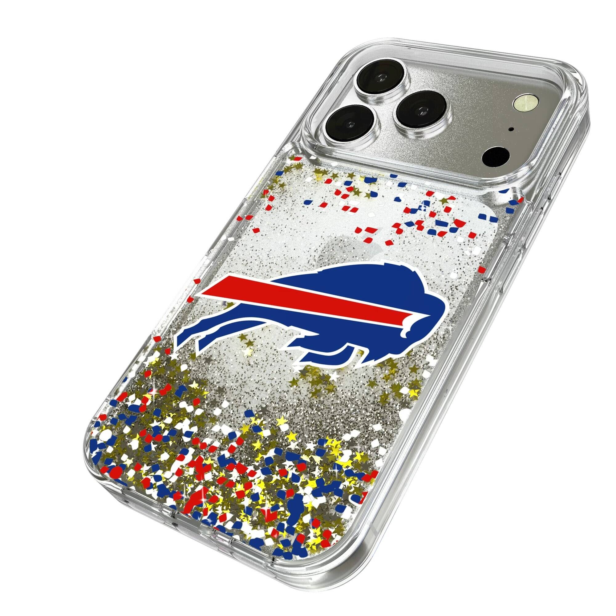 Alt View 1. Keyscaper - Buffalo Bills iPhone Glitter Case with Confetti Design - 16 Pro Max - Multicolor.