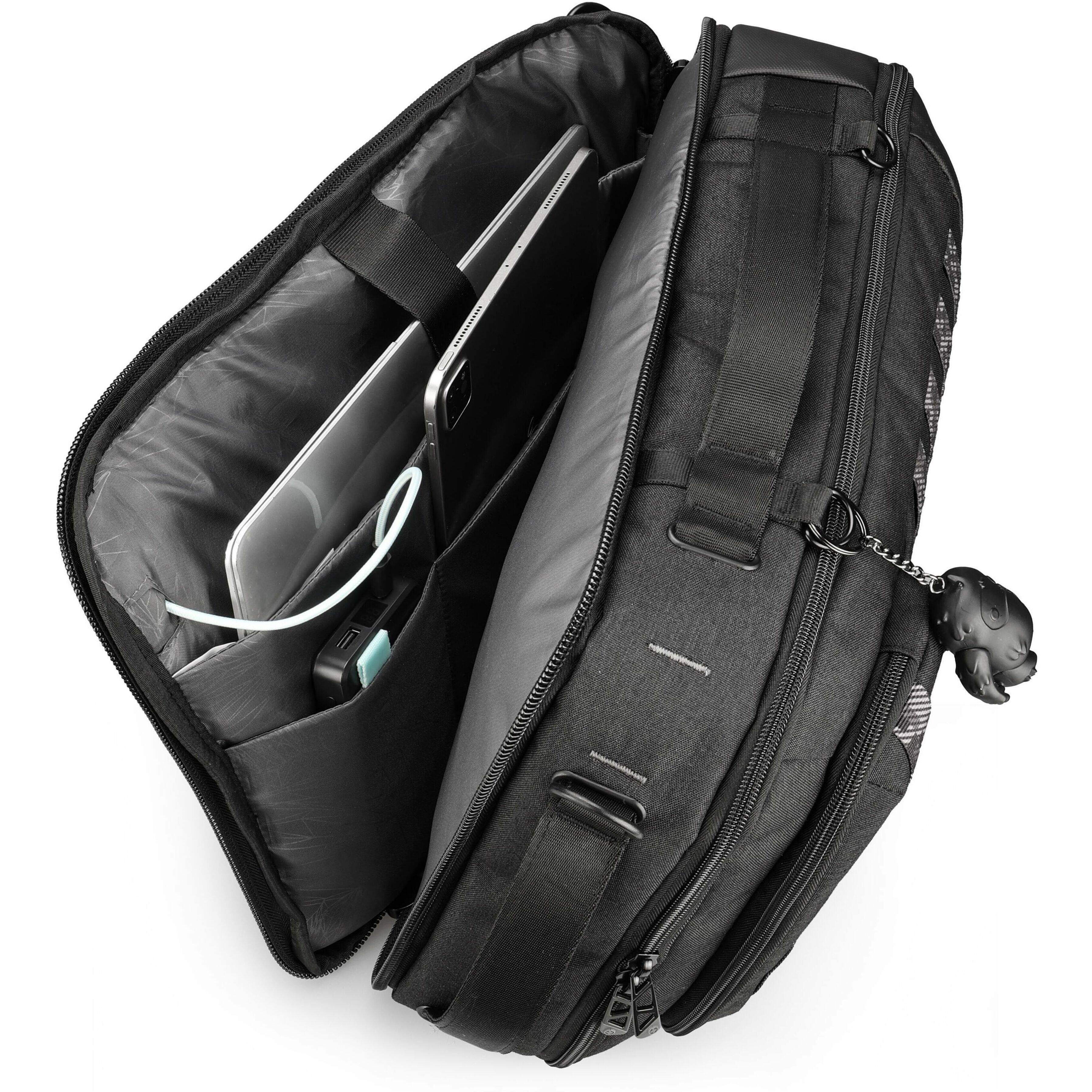 Alt View 21. Swissdigital Design - BERG Hybrid TSA-Friendly Briefcase With USB Charging Port RFID Protection and Fits Up to 16″ Laptop - Black.