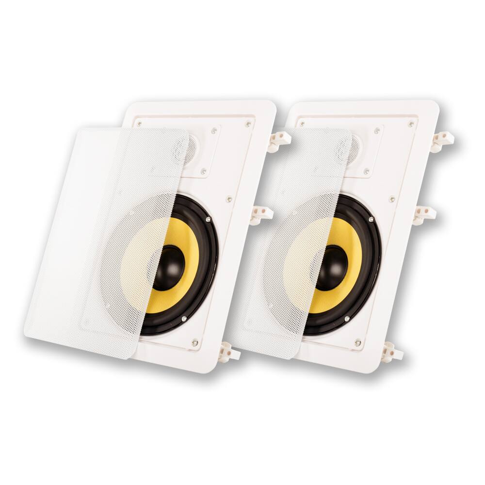 Front. Acoustic Audio by Goldwood - HD-650 in Wall 6.5" Speakers Home Theater Surround Sound Pair - Paintable White.