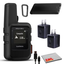 Garmin - inReach Mini 2 Satellite Communicator with Power Adapters Bundle - Black