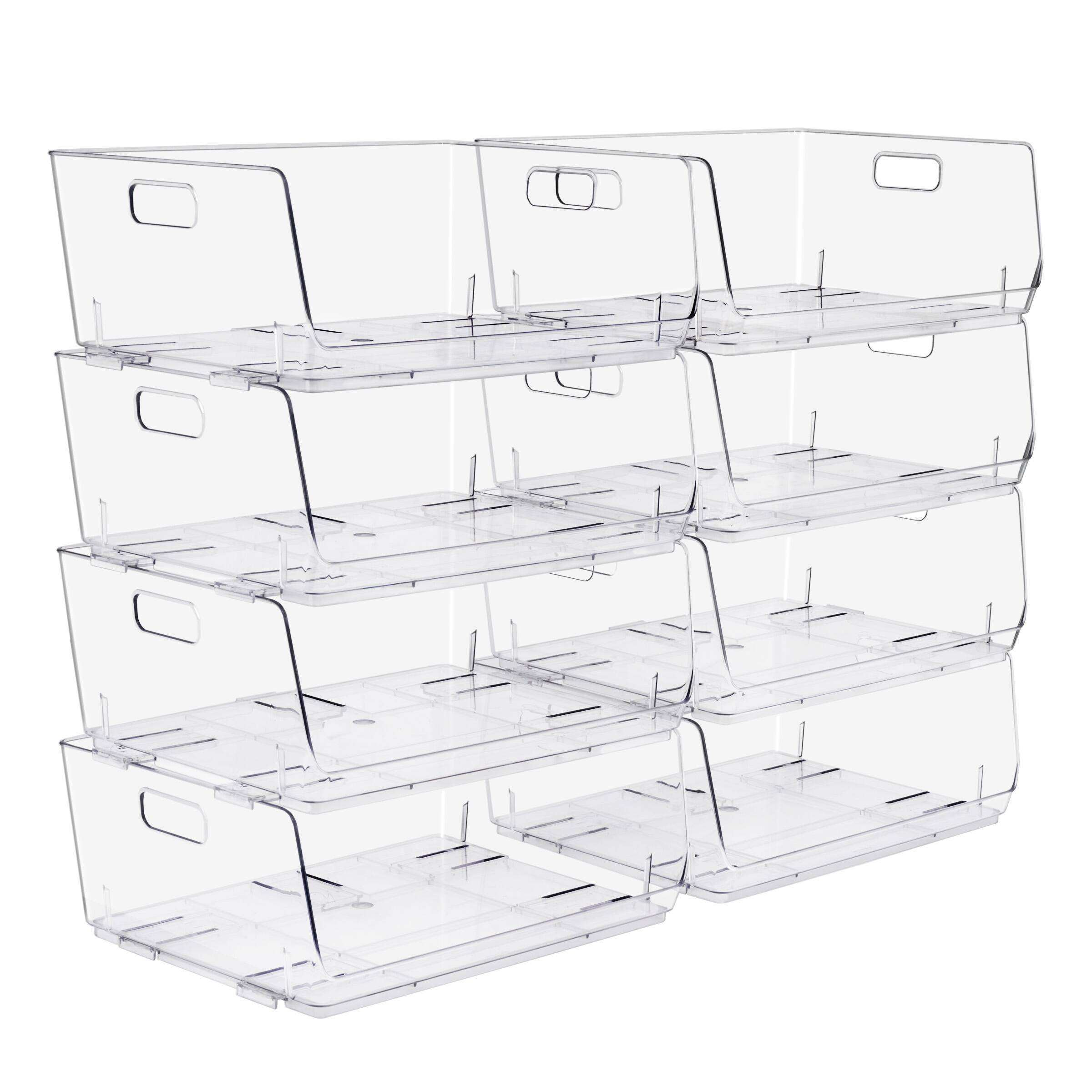 Angle. Sorbus - Sorbus Clear Stackable Storage Bins Open Front,  Pantry Bins for Storage and Organization (Large 8 Pack) - Clear.