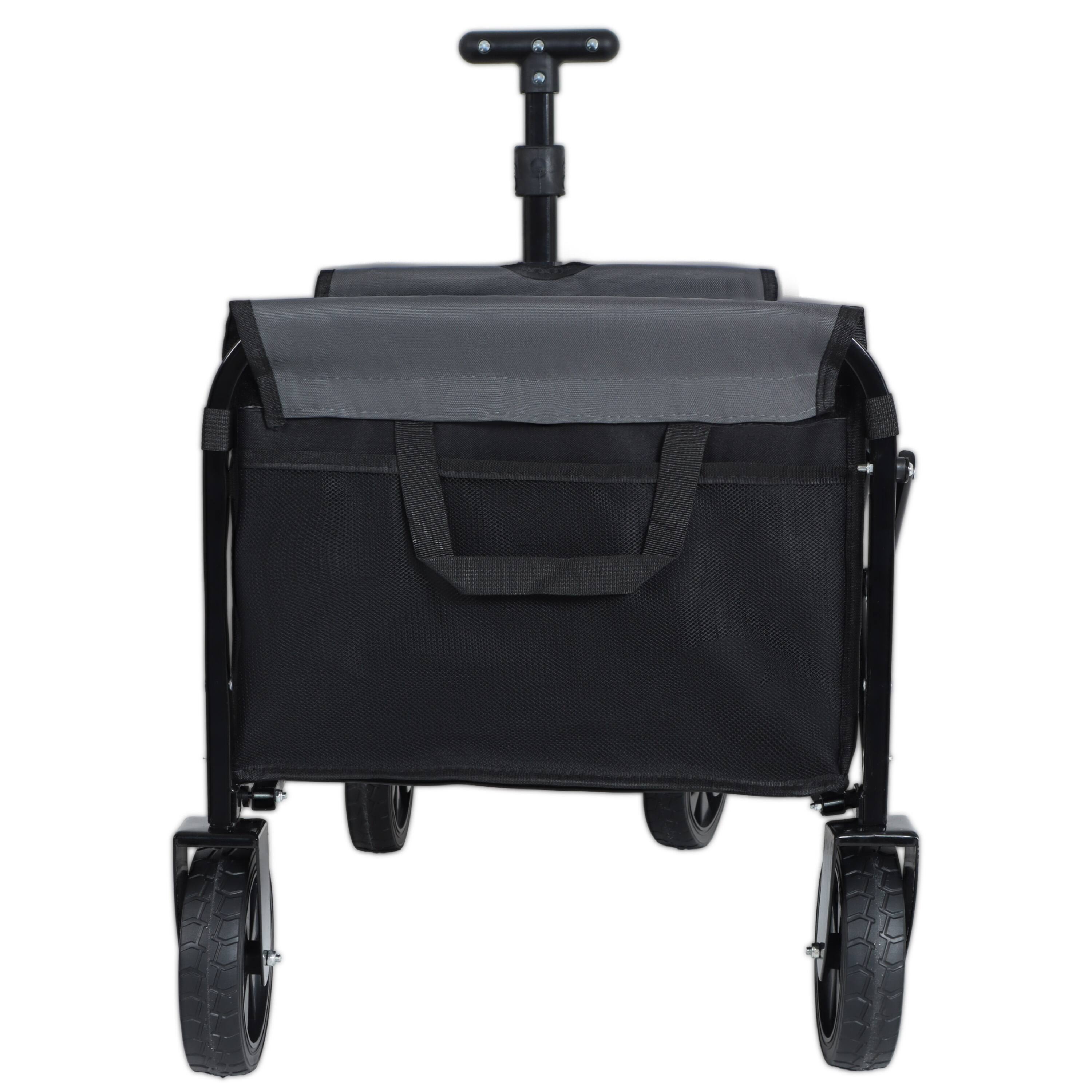 Alt View 2. TinyHomie - All in One Convertible Folding Camping Wagon Cart Bench Seat Dog Tether Black Gray.