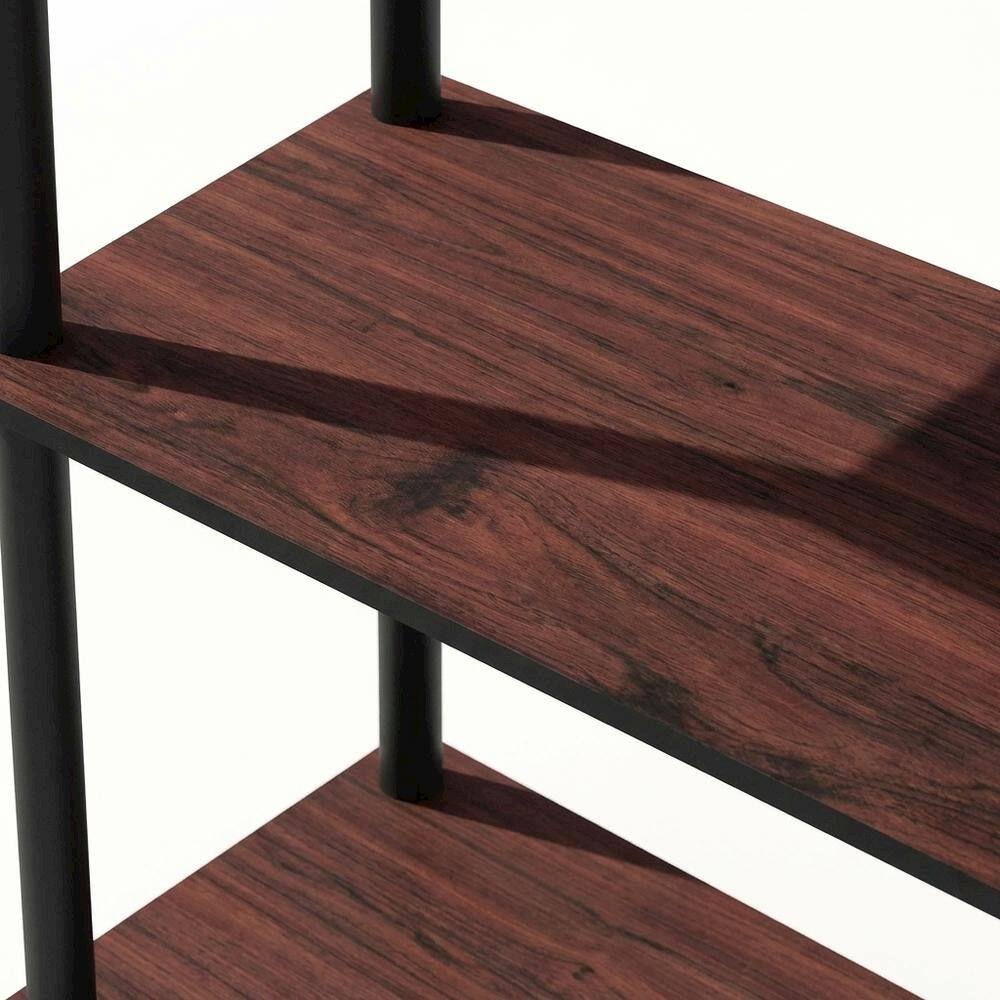 Alt View 1. FurniFact - Engineered Wood Bookcase with Open Shelving for Home Office or Living Room - Dark Cherry/Black.