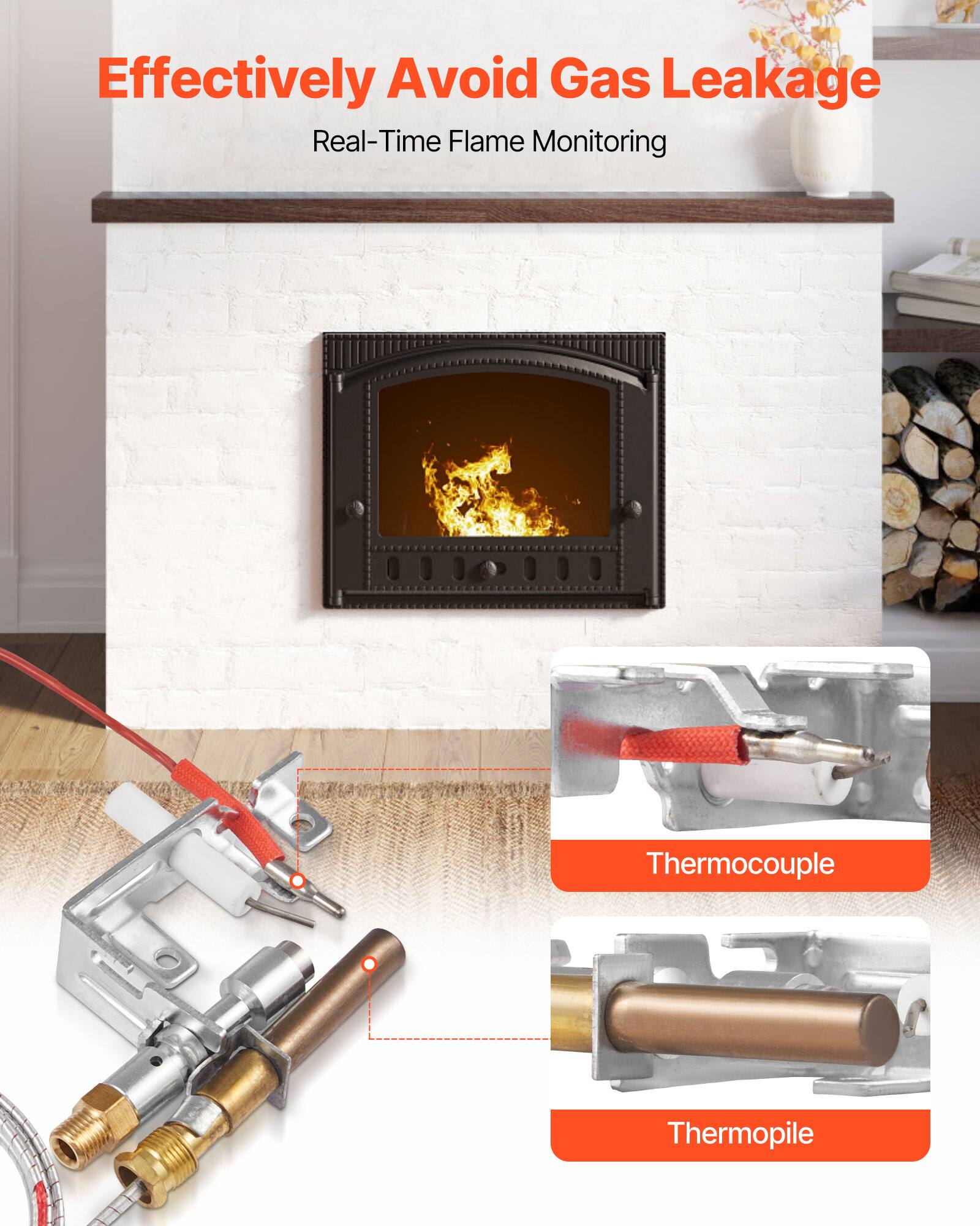Effectively Avoid Gas Leakage  
Real-Time Flame Monitoring  
Thermocouple  
Thermopile