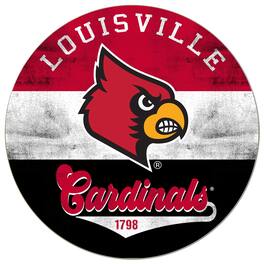 Jardine - Louisville Cardinals 20'' x 20'' Retro Logo Circle Sign - Red