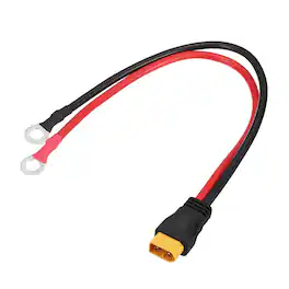 Unique Bargains - XT60 to O Ring Terminal Cable, 10AWG XT60 Male 600V to O Ring for Lithium Battery/Solar/Drone - Red and Black