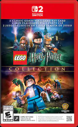 2 NINTENDO SWITCH
2 CLASSIC GAMES VIA 1 GAME-KEY CARD
2 JEUX CLASSIQUES VIA 1 CARTE CLÉ
2 JUEGOS CLÁSICOS EN 1 SOLA TARJETA DE JUEGO
LEGO Harry Potter COLLECTION
EVERYONE 10+
ENFANTS et ADULTES 10+
WARNER BROS. GAMES
GAME-KEY CARD
CARTE CLÉ DE JEU
TARJETA LLAVE DE JUEGO
14 GB full game download via internet required.
Le jeu requiert un téléchargement via Internet de 14 Go.
El juego requiere una descarga de 14 GB a través de Internet.
support.nintendo.com/switch2/gamekeycard - E10+ (Everyone 10+)