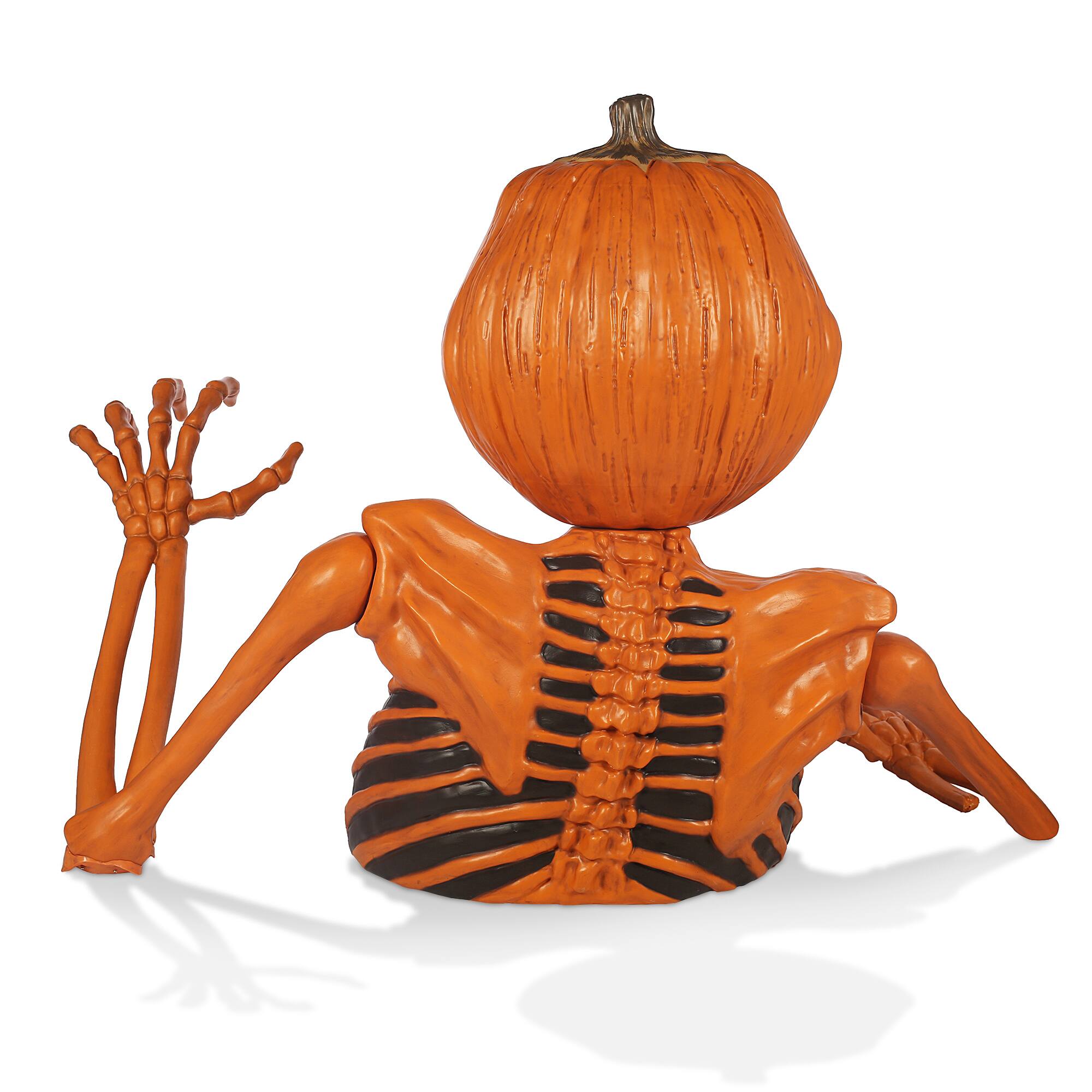 Alt View 3. BOO BOX - Halloween Groundbreaking Skeleton - Scary Outdoor Halloween Yard Decor - Orange.