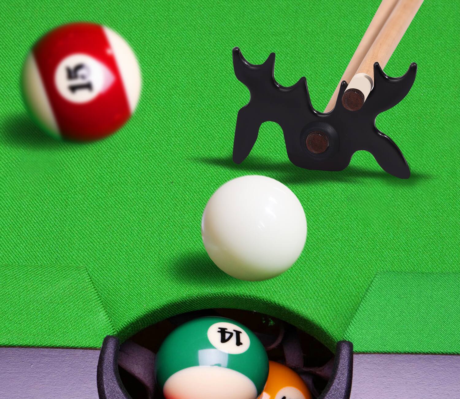 Alt View 1. GSE Games & Sports Expert - 1-Pack Black Plastic Slip-On Bridge Portable Moosehead Bridge Head, Pool Billiard Cue Bridge Head - Black.