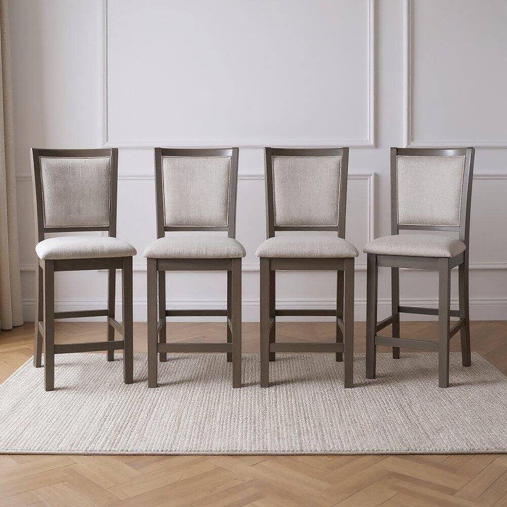 Alt View 3. New Classic Furniture - Amy Wood Counter Chair in Gray (Set of 4) - Gray.