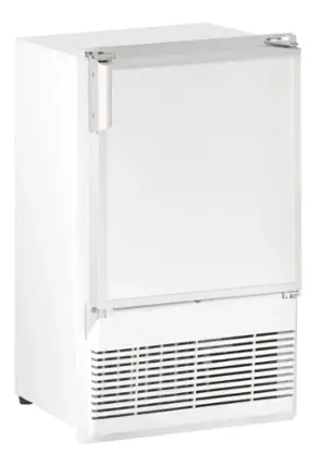 Angle. U-Line - 14" 23-lb. Freestanding Ice Maker - White.