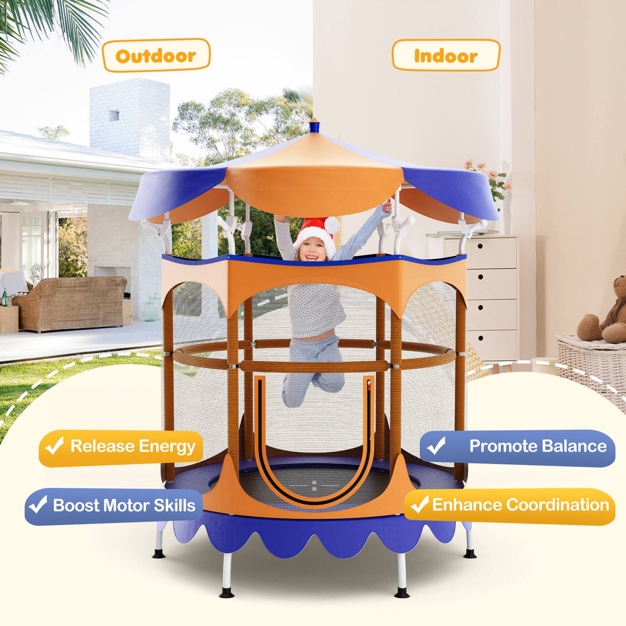 Outdoor  
Indoor  

Release Energy  
Boost Motor Skills  
Promote Balance  
Enhance Coordination