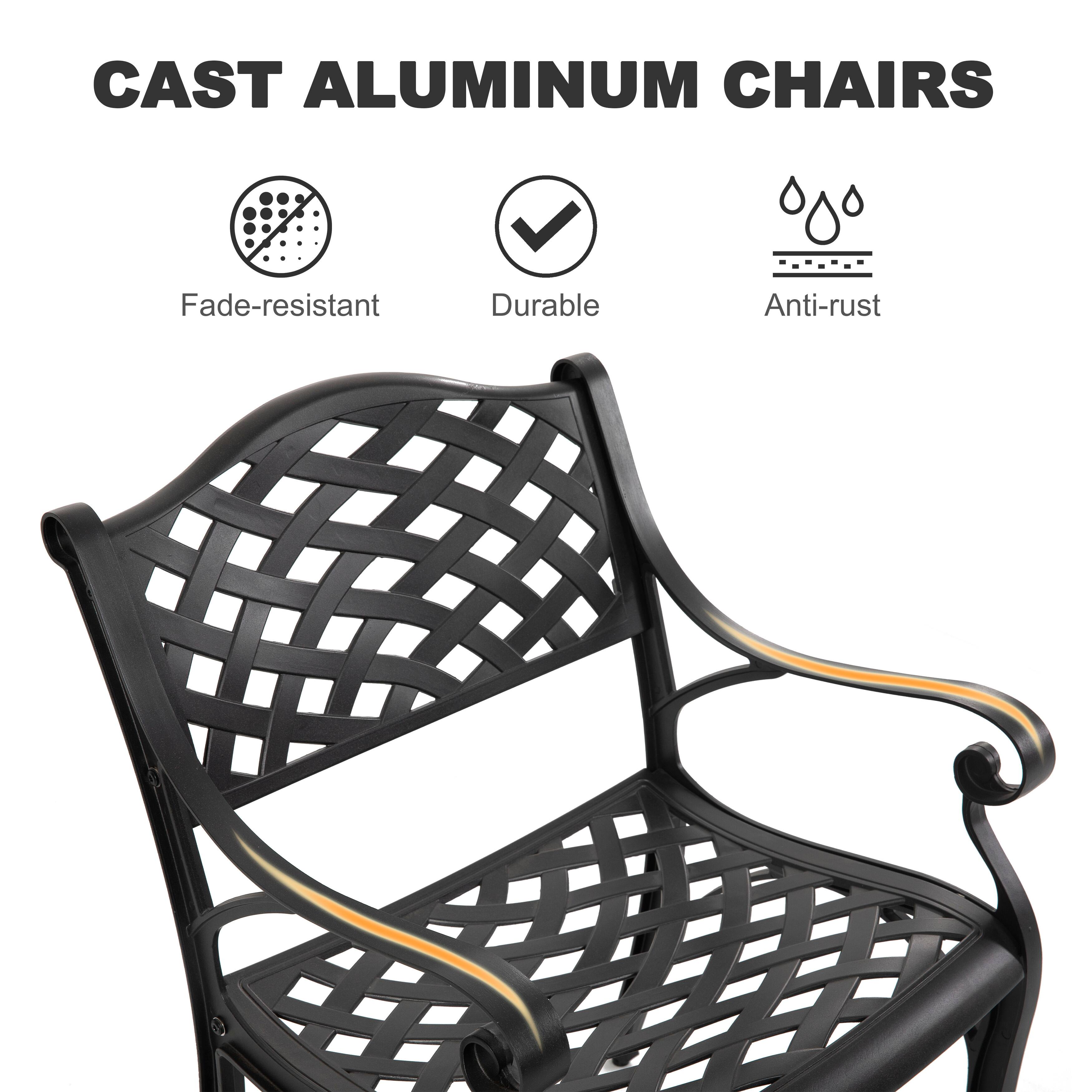 CAST ALUMINUM CHAIRS

- Fade-resistant
- Durable
- Anti-rust
