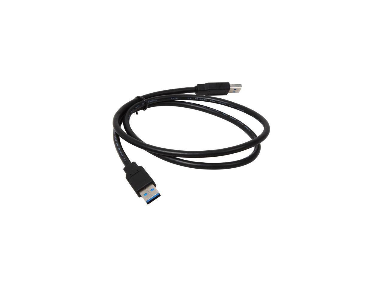 Alt View 1. Nippon Labs - Nippon Labs USB3-3MM-BK-2P 3 ft. Black USB 3.0 A Male to A Male Cable, 2 Packs.