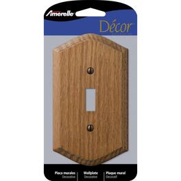 AMERELLE - Country 1 gang Wood Toggle Wall Plate 1 pk - Brown