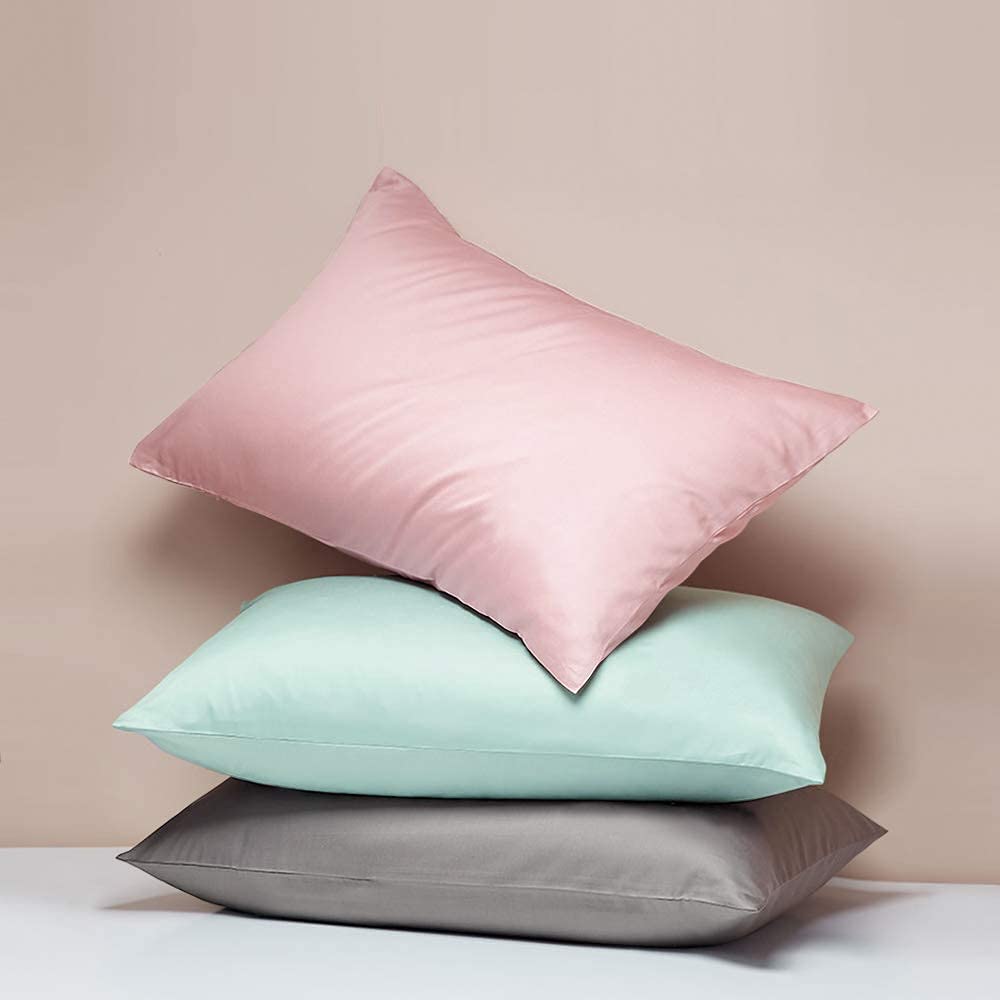 Alt View 3. MAGICAL RUBS - 2 Pack Zippered Satin Pillowcases  13x18 Inches Luxury And Silky Soft Travel Zip Pillow Cases For Pink - Silver Grey 13x18 Inch (Pack of 2).