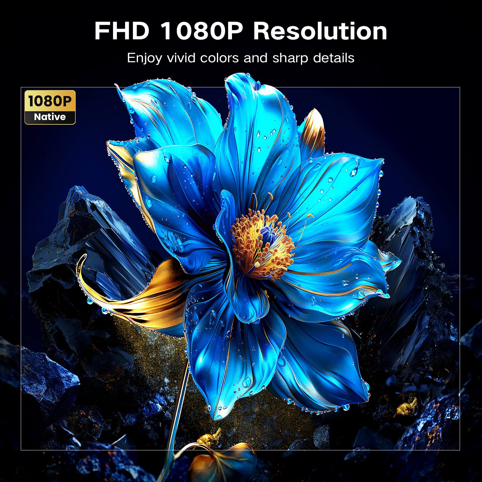 FHD 1080P Resolution  
Enjoy vivid colors and sharp details  
1080P Native