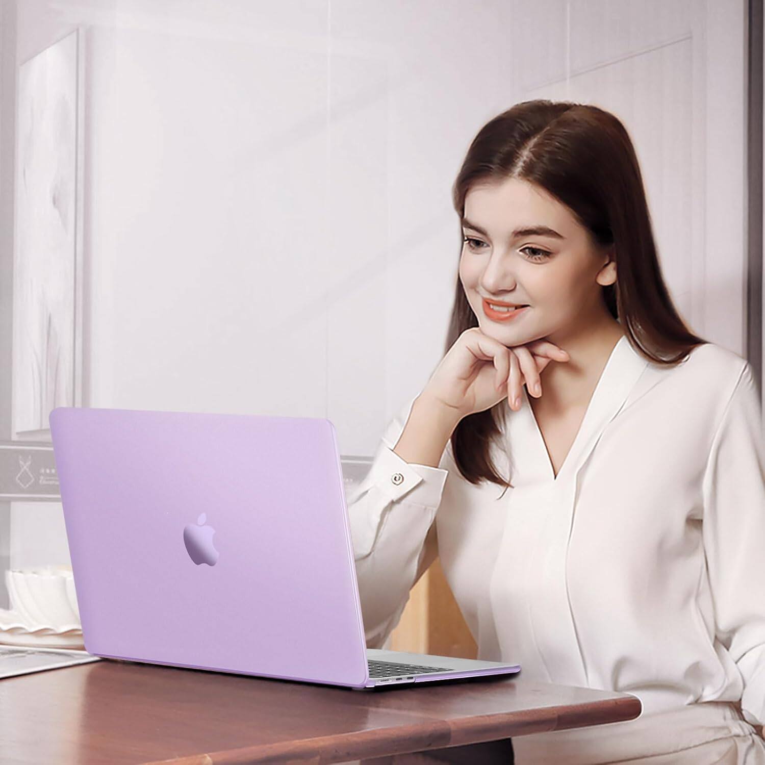 Alt View 2. mosiso - Ultra-Thin Hard Shell Case & Keyboard Cover for MacBook Air 13 inch (A3449 A3240 A3113 A2681 2022–2026) - Purple.