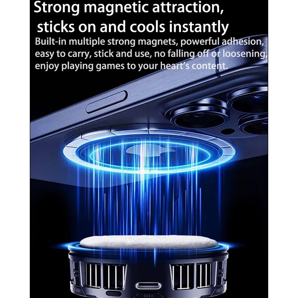 Strong magnetic attraction, sticks on and cools instantly

Built-in multiple strong magnets, powerful adhesion, easy to carry, stick and use, no falling off or loosening, enjoy playing games to your heart's content.