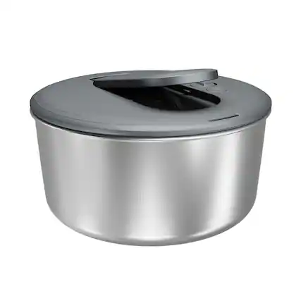 Front. Zyliss - Swift Dry Stainless Steel Salad Spinner, Large - Grey.