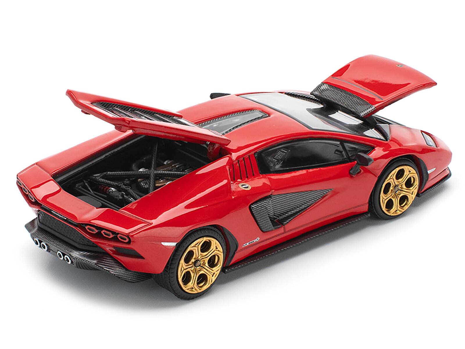 Alt View 2. Pop Race - Lamborghini Countach LPI 800-4 Red with Carbon Accents 1/64 Die Cast Model Car by Pop Race.