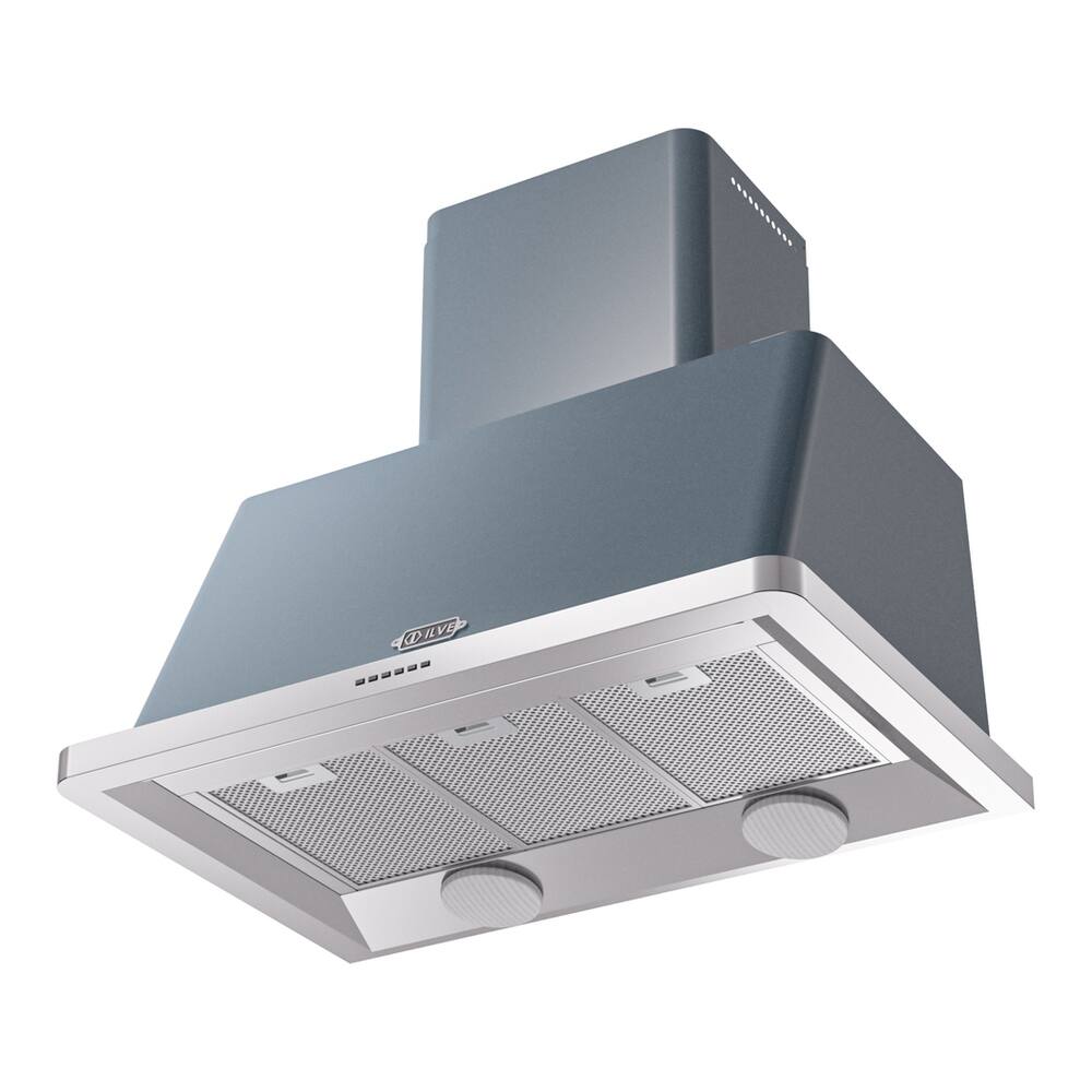 Alt View 2. ILVE - ILVE Majestic II Series 36 in. Wall Mount Range Hood with 600 CFM (Stainless Steel Trim) - Blue Grey.