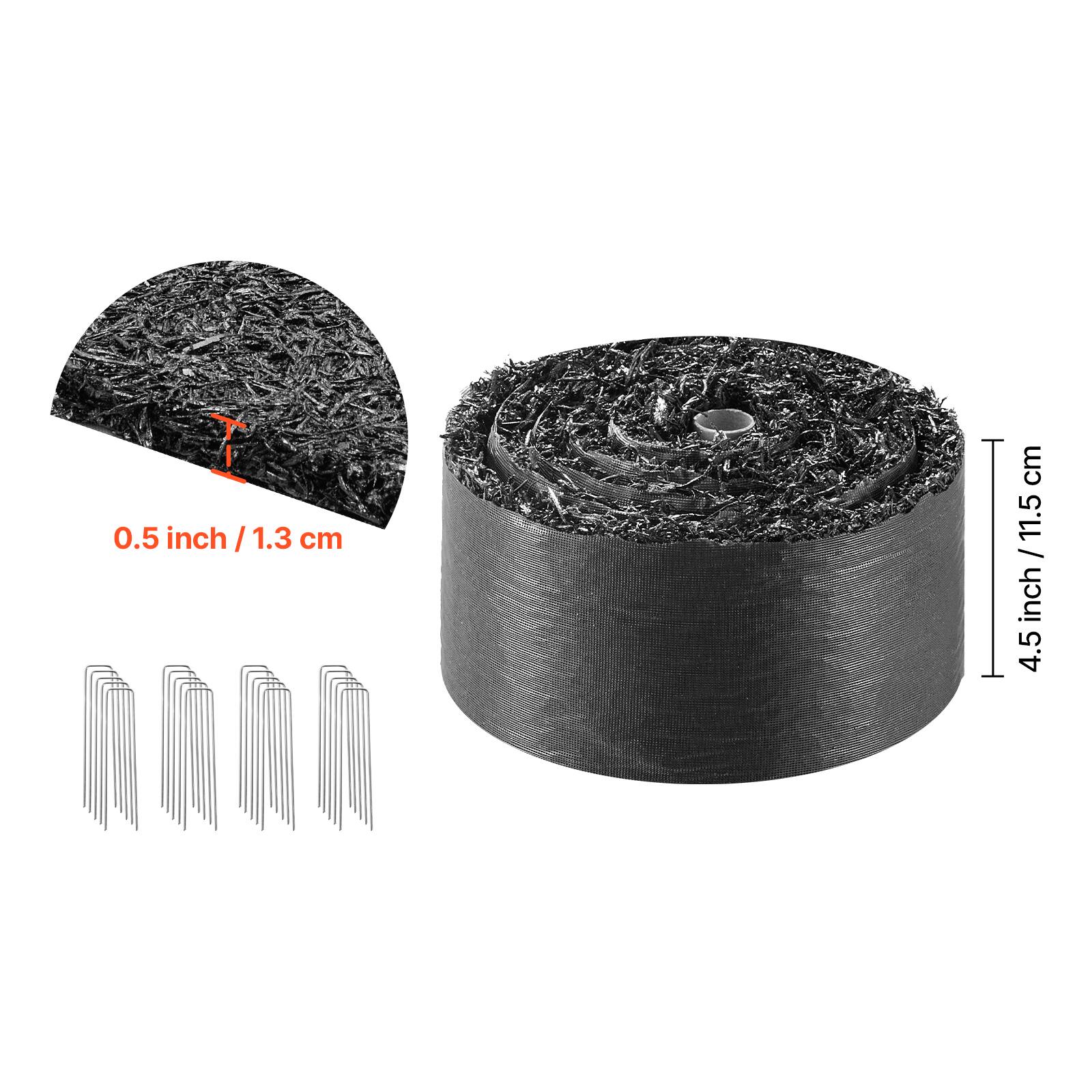 0.5 inch / 1.3 cm  
4.5 inch / 11.5 cm