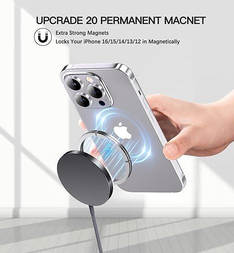 UPGRADE 20 PERMANENT MAGNET  
Extra Strong Magnets  
Locks Your iPhone 16/15/14/13/12 in Magnetically