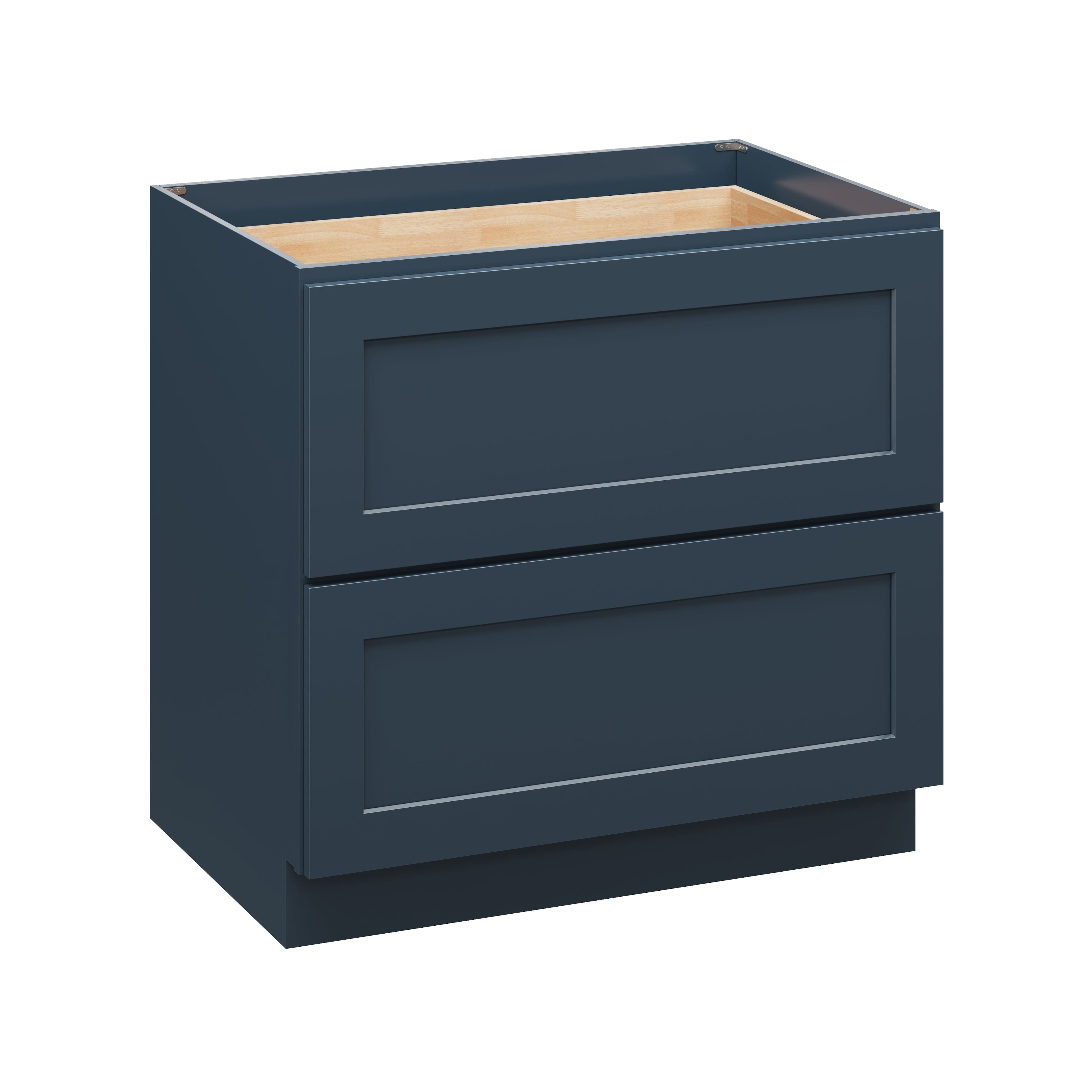 Boyel Living - 36 Inch 2 Drawer Base Cabinet with Soft Close Drawers and Solid Wood Frame - Cyber Grey