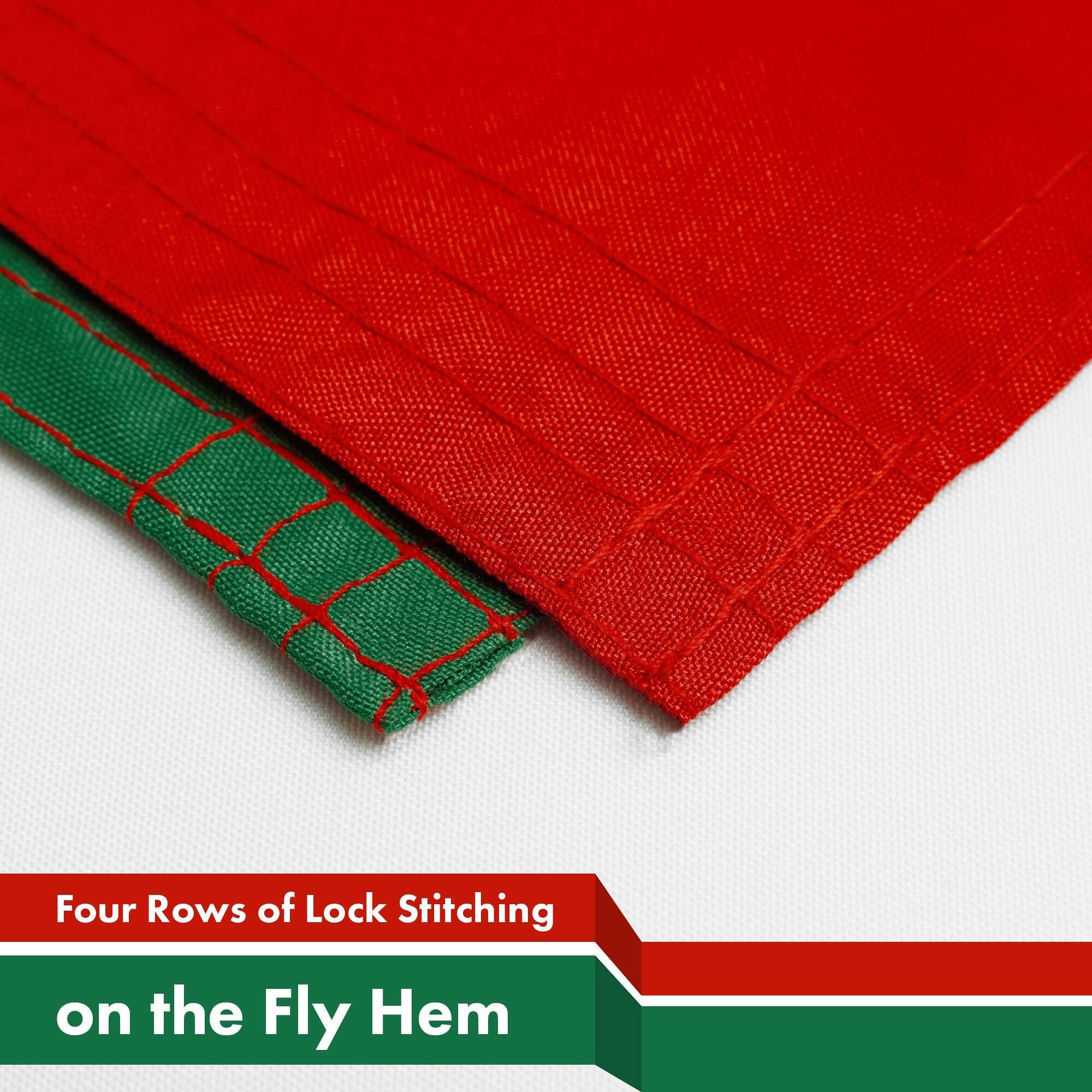Four Rows of Lock Stitching on the Fly Hem
