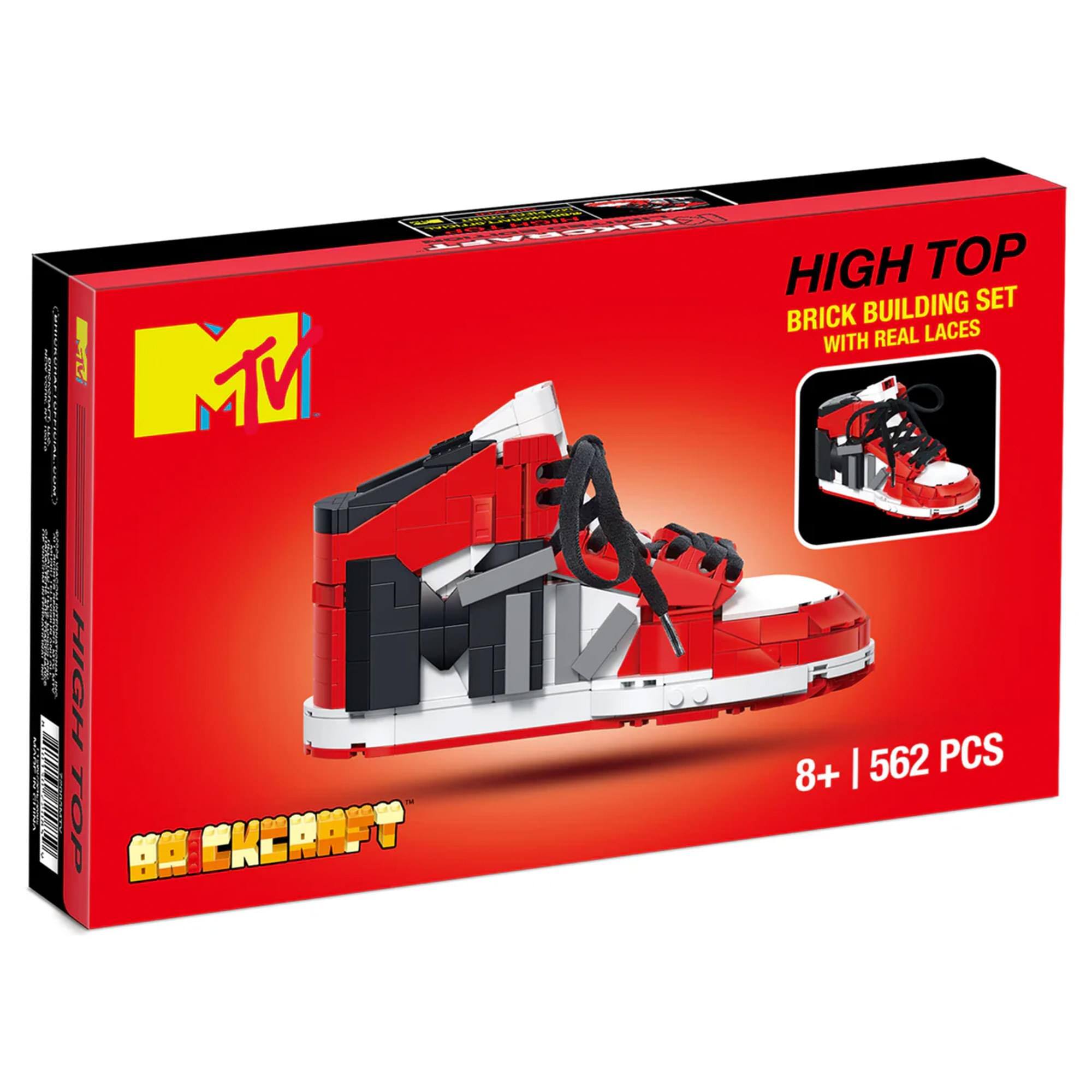 MTV HIGH TOP BRICK BUILDING SET WITH REAL LACES 8+ | 562 PCS