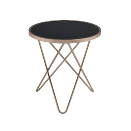 Manhattan Lane - Valora End Table - Black Glass & Gold