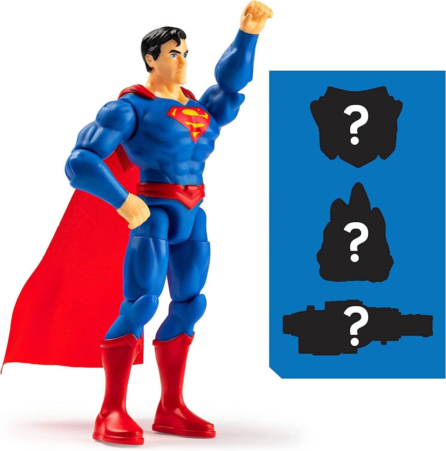 Left. DC Comics - DC Comics 4" Superman and Cyborg Action Figure 2-Pack with 6 Mystery Accessories and Collector Card, Poseable Superheros - Multi.