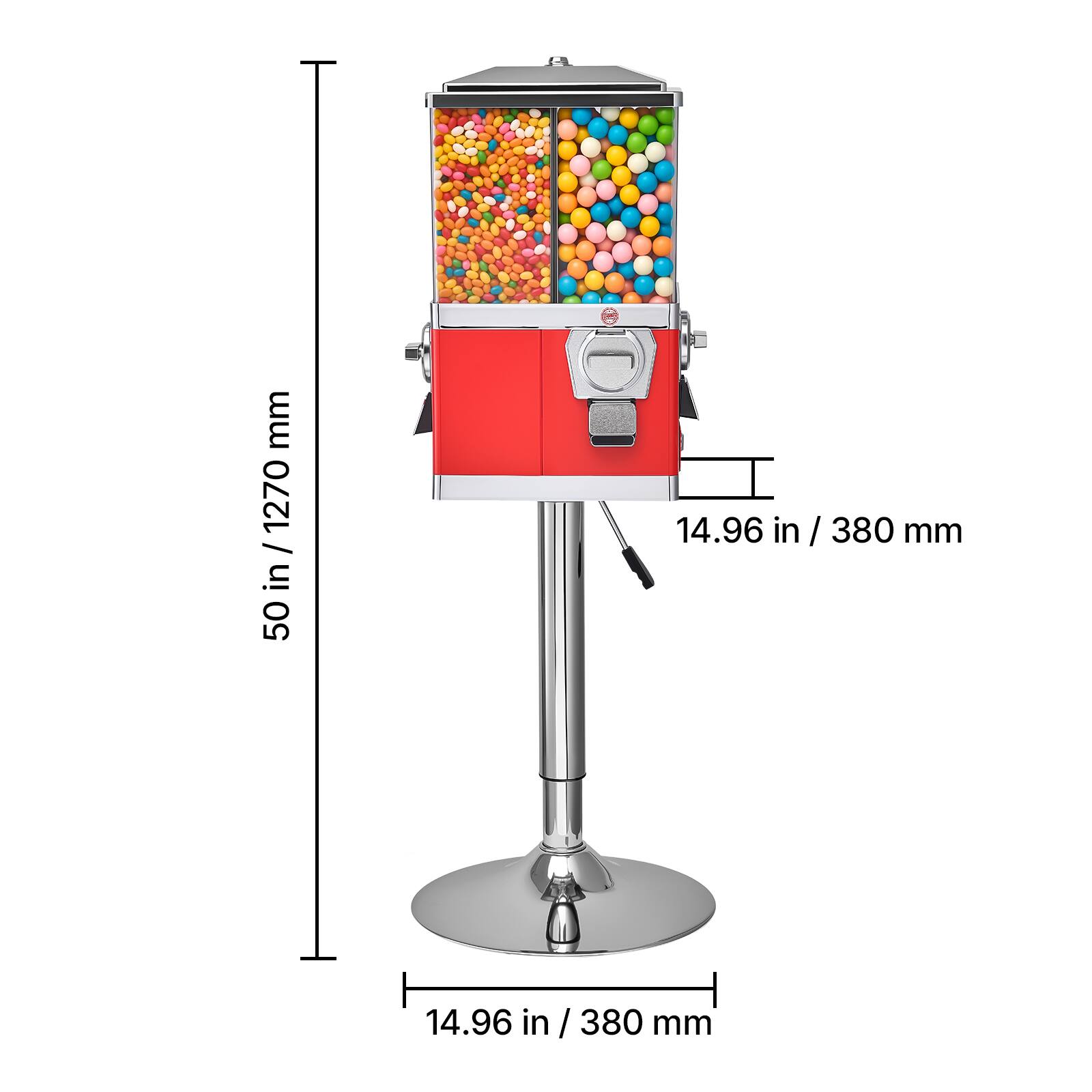 mm 1270 / in 50  
14.96 in / 380 mm  
14.96 in / 380 mm