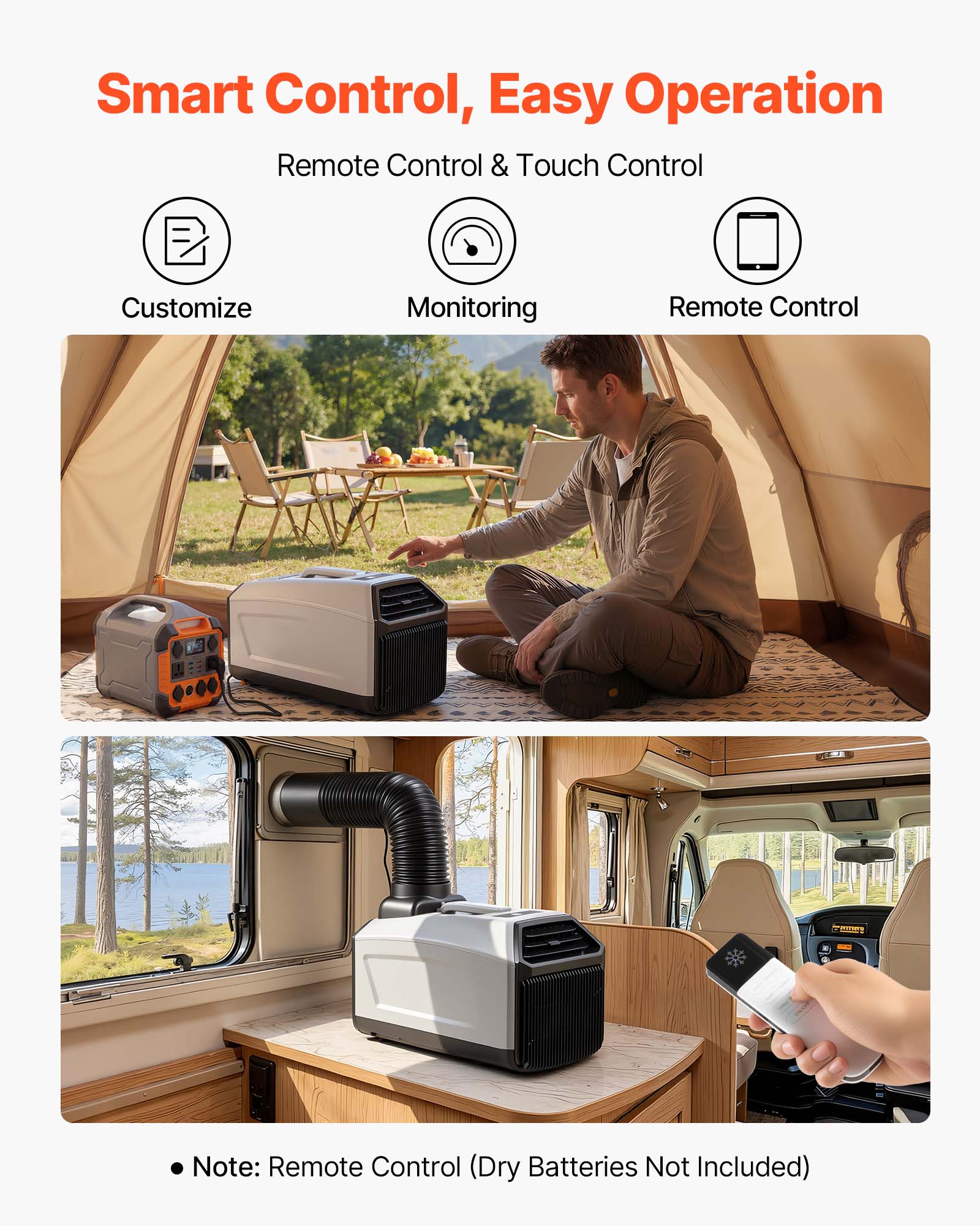 Smart Control, Easy Operation  
Remote Control & Touch Control  
Customize Monitoring  
Remote Control  

Note: Remote Control (Dry Batteries Not Included)