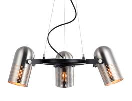 Jonathan Y - Loki 22" 3-Light Adjustable Metal LED Chandelier - Brushed Nickel/Black