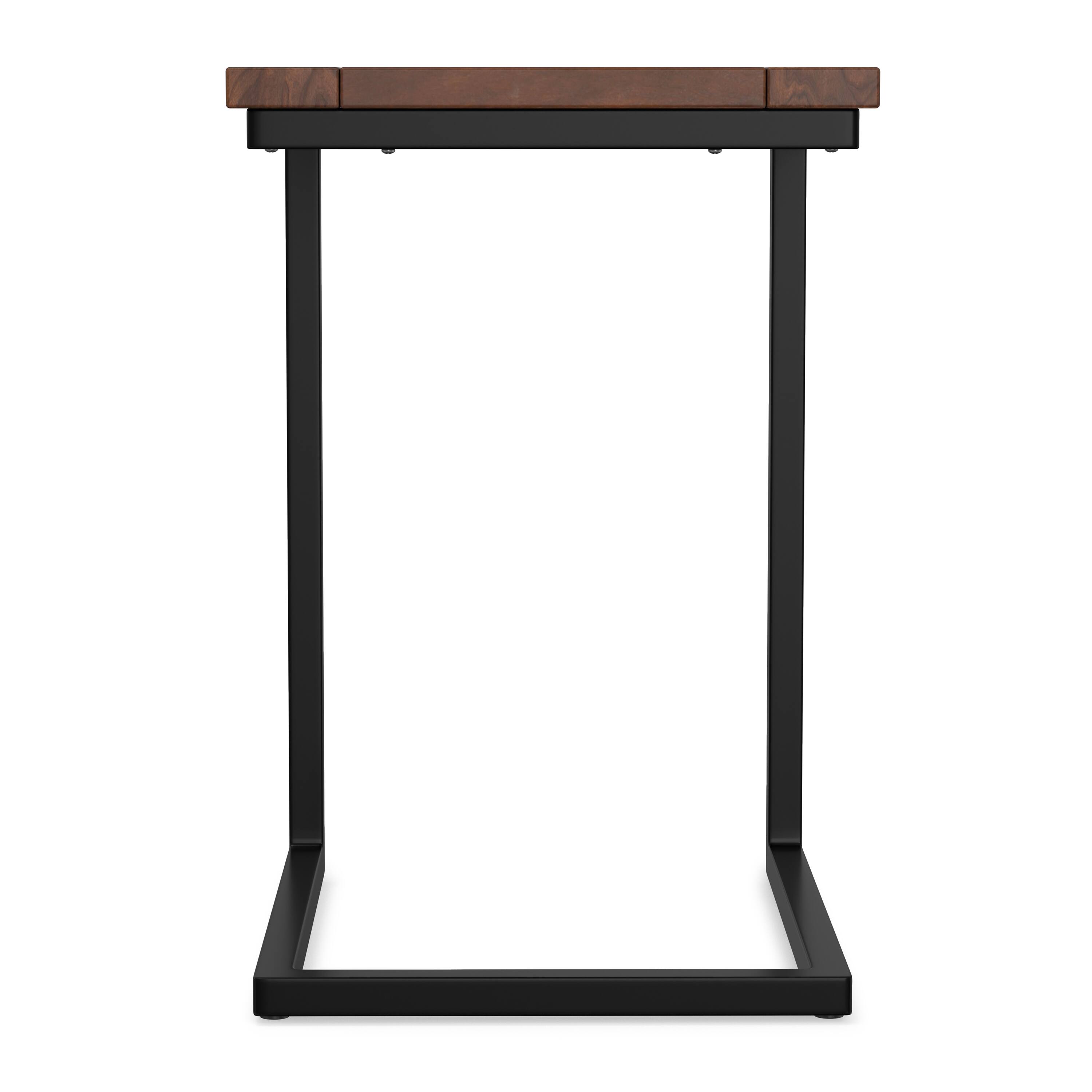 Back. Simpli Home - Skyler 16 inch Wide Solid Mango/Metal Industrial C Side Table in Walnut Brown/Black, Assembled - Walnut Brown.