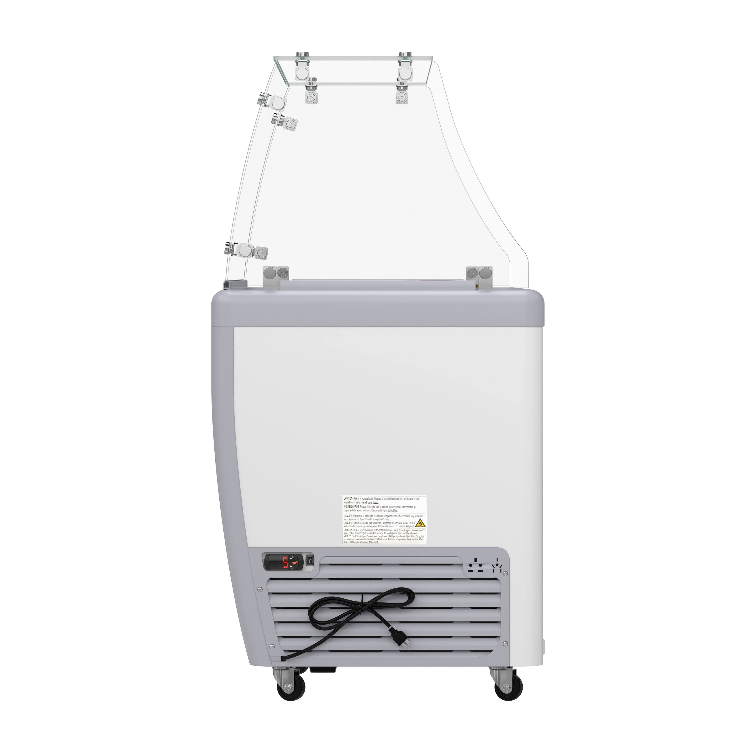 Alt View 4. Koolmore - 50 in. Gelato Dipping Cabinet Display Freezer with Sliding Glass Door and Sneeze Guard 13 cu. ft. KM-GDC-49SD-FG - White.