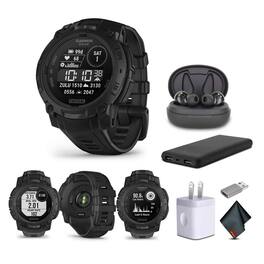 Garmin - Instinct 3 45mm Solar Tactical Edition Smartwatch with TWS Earbuds Bundle - may vary - (2025.0)