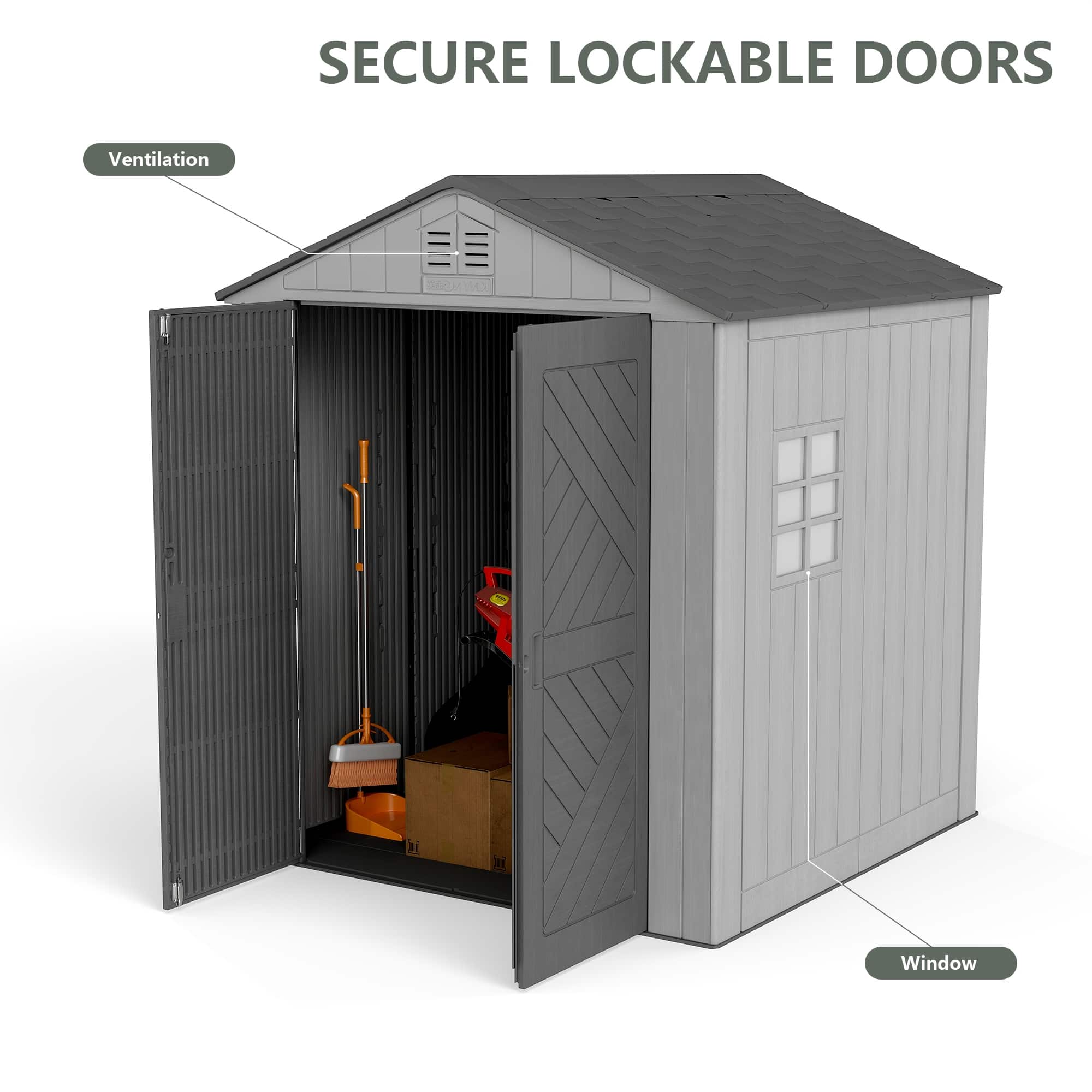 SECURE LOCKABLE DOORS

Ventilation

Window