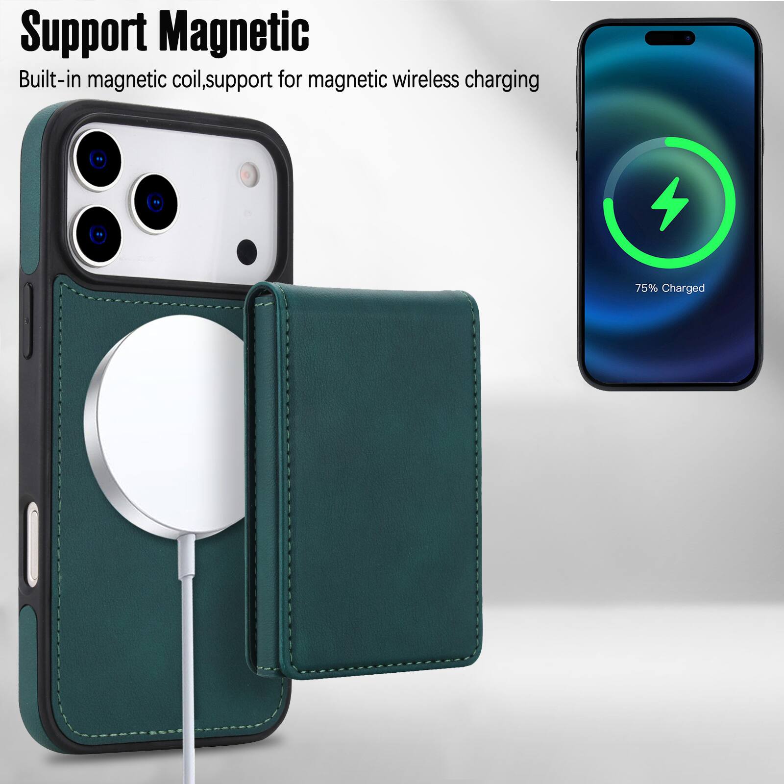 Support Magnetic  
Built-in magnetic coil, support for magnetic wireless charging  
75% Charged