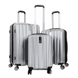 Deco Gear - Travel Elite Series - 3 Piece Hardside Spinner Luggage Set 5501SL - Silver