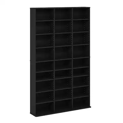 Front. Furinno - JAYA 24-Shelf Multimedia Media Storage Tower Rack with Adjustable Shelves - Americano.
