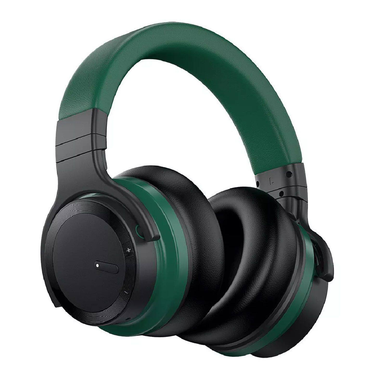 Front. MOVSSOU - MOVSSOU E7 Active Noise Cancelling Wireless Bluetooth Headphone - green.